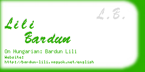 lili bardun business card